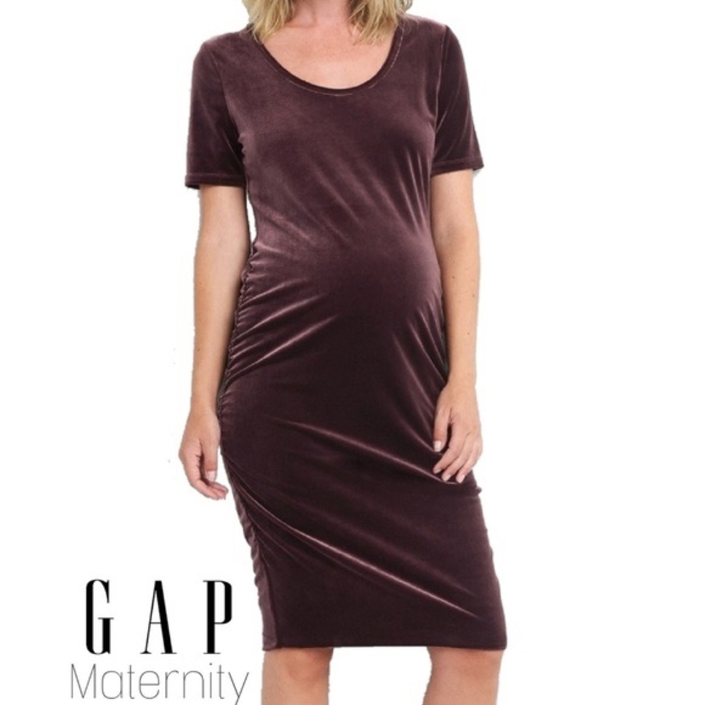 GAP velvet maternity dress